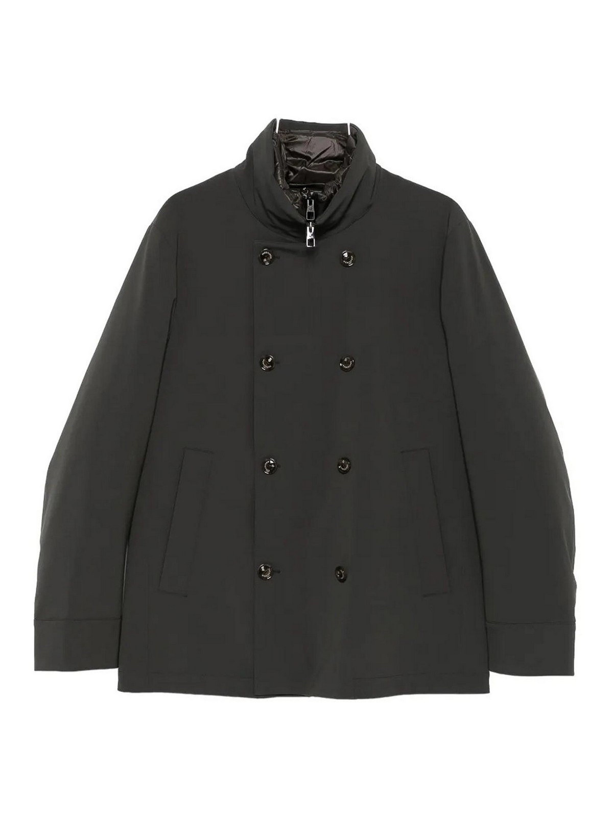 Double-breasted men's down-padded jacket