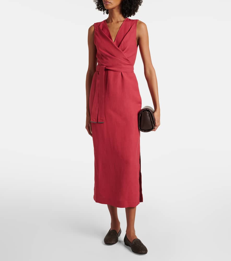 Gathered midi dress