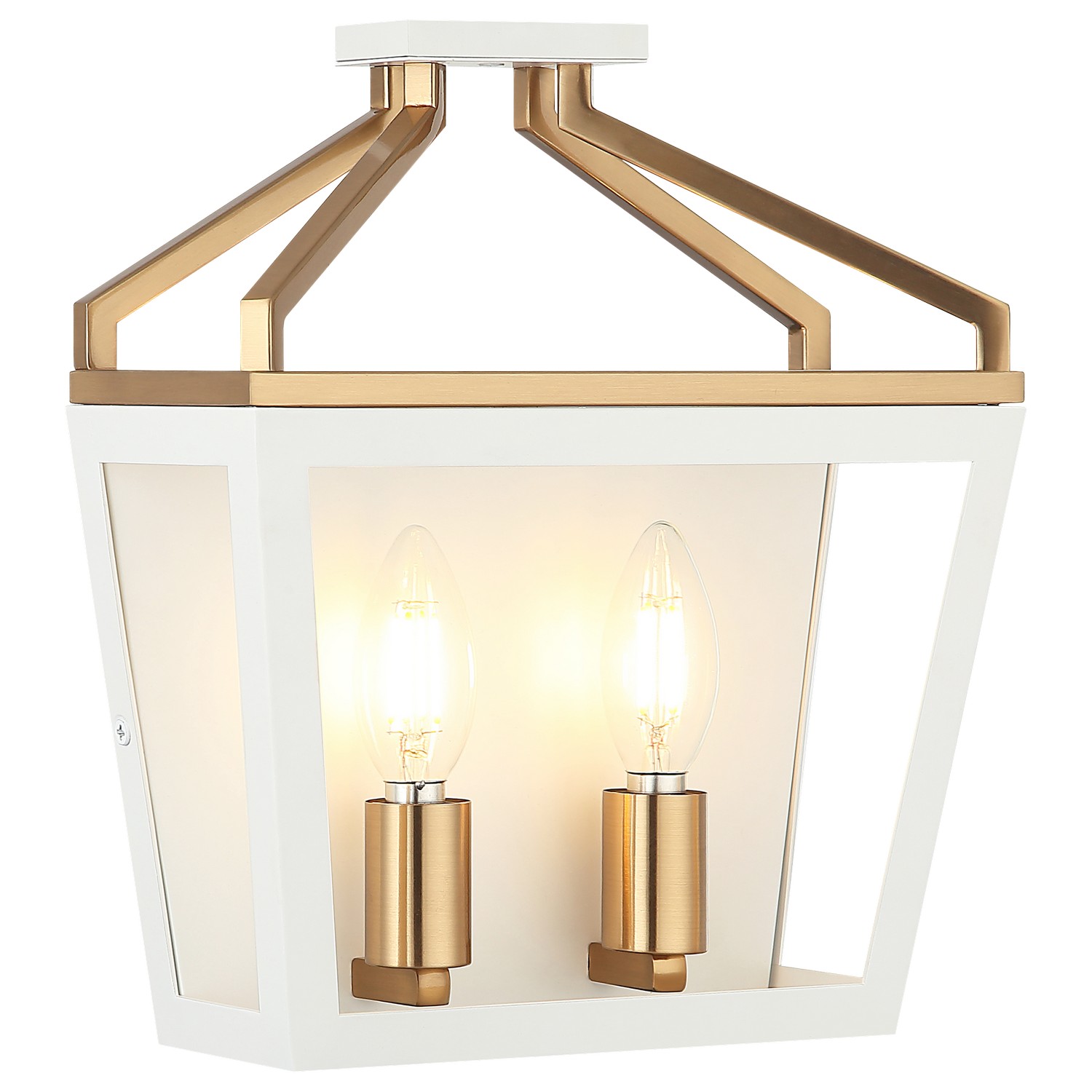White + Aged Gold Brass Wall Sconce from the Mavonshire Collection