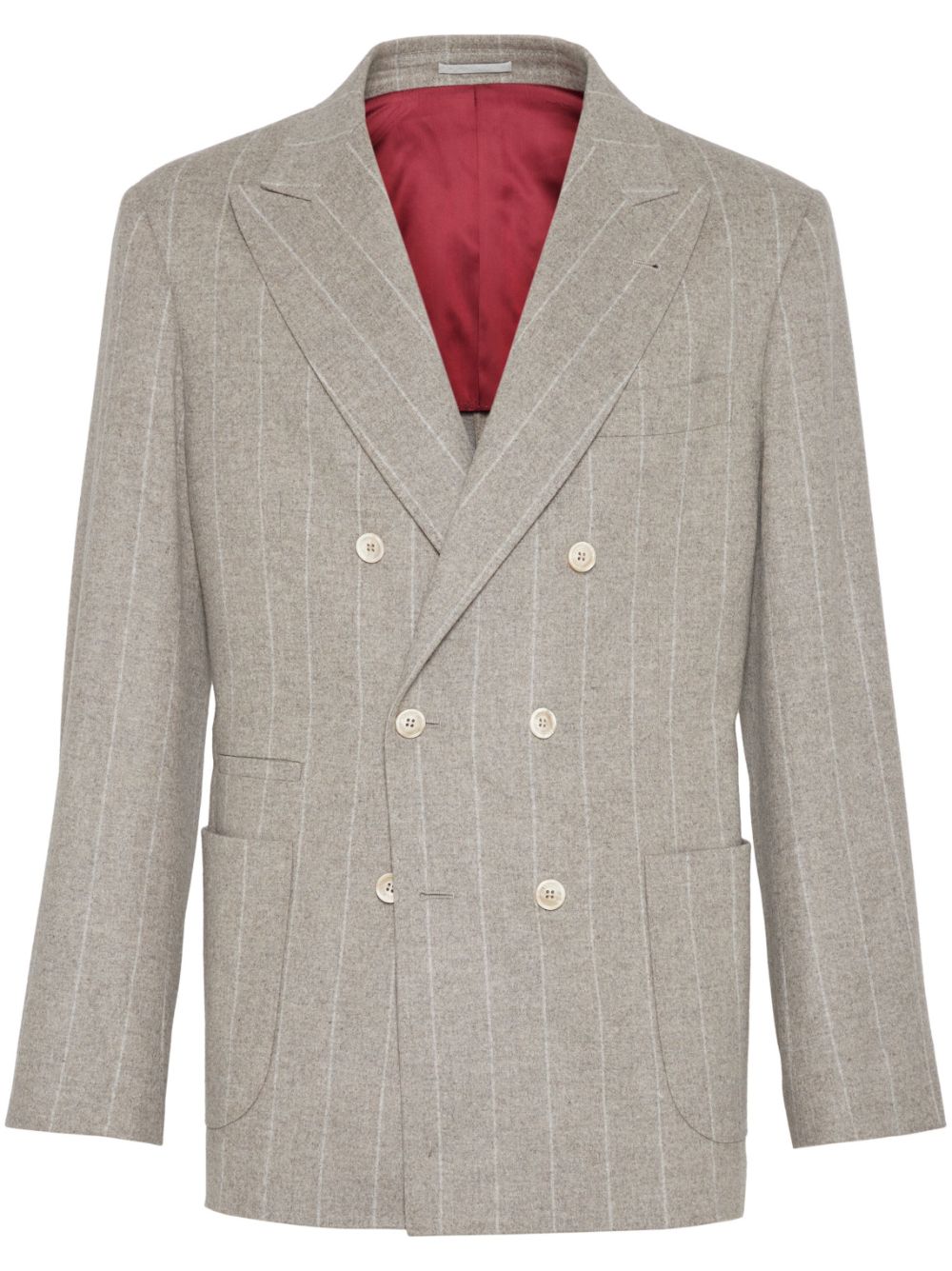 Pinstripe-pattern blazer - Grey