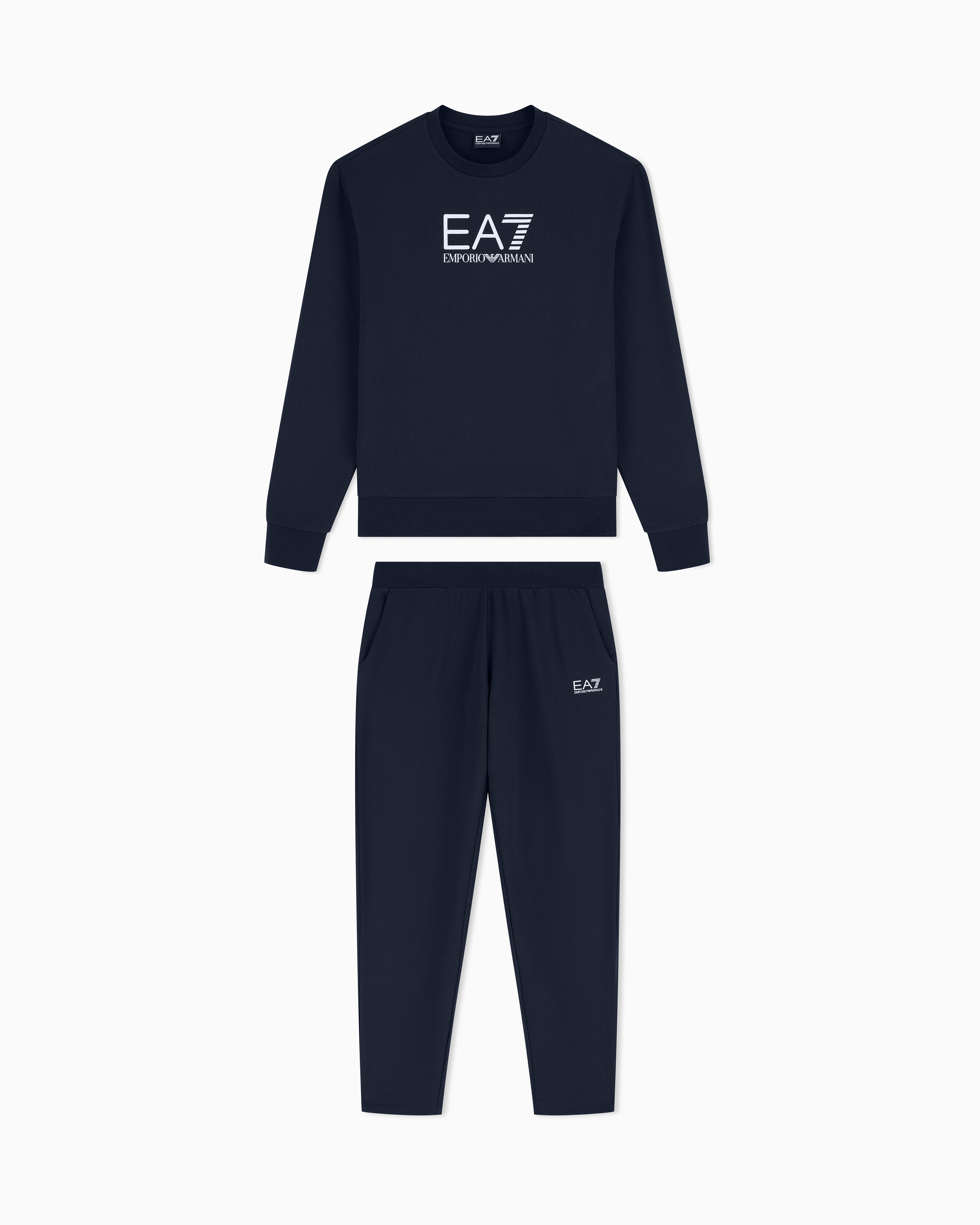 Stretch cotton crewneck logo Tracksuit