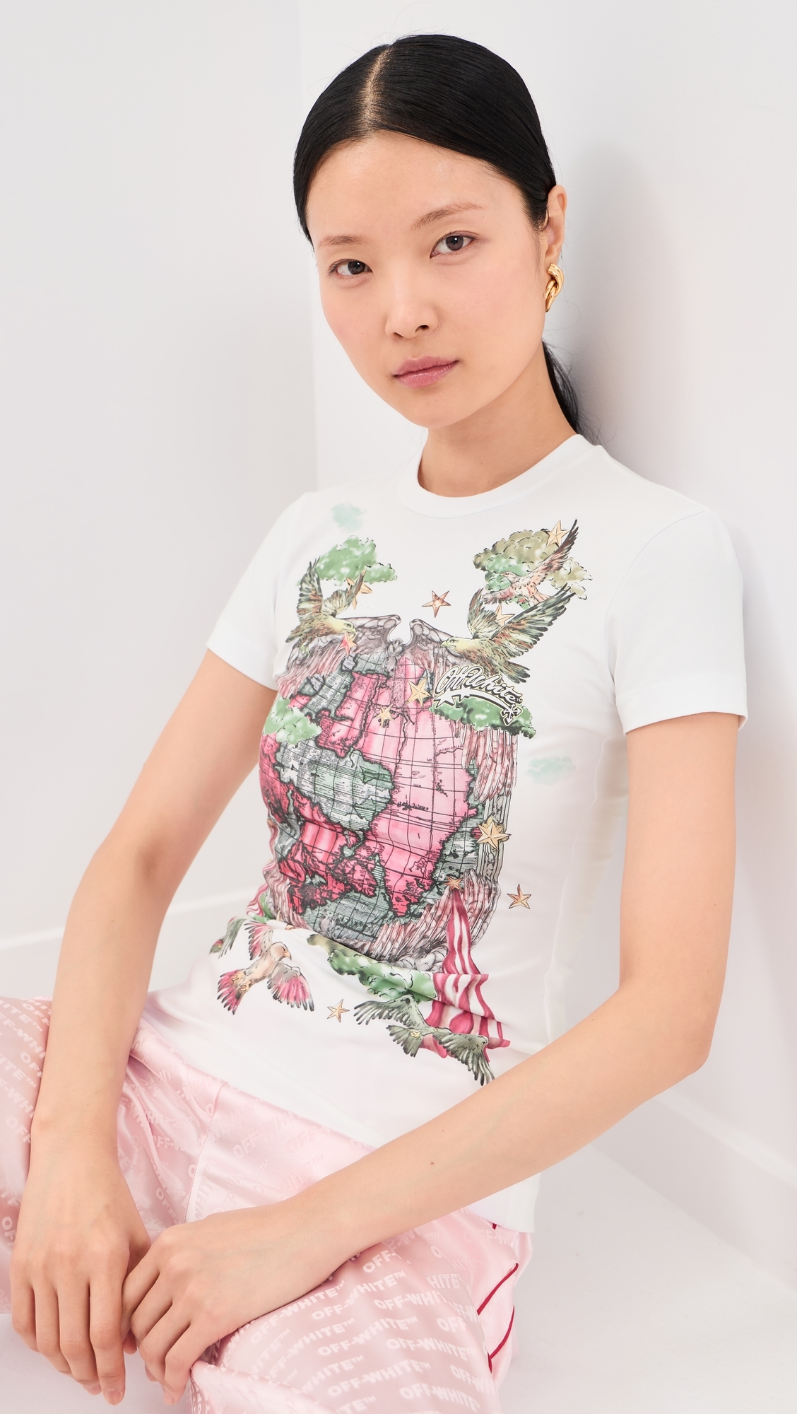 Dream World Slim Tee White/Black