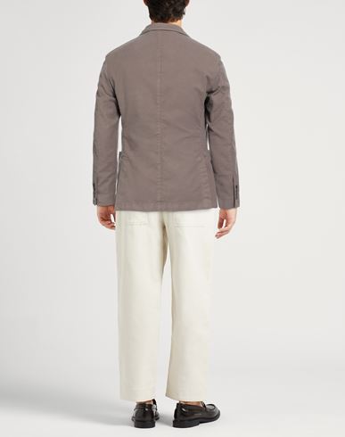Man Blazer Khaki Size 40 Cotton, Elastane