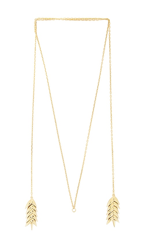 Bevza Spikelet Long Pendant in Gold. a