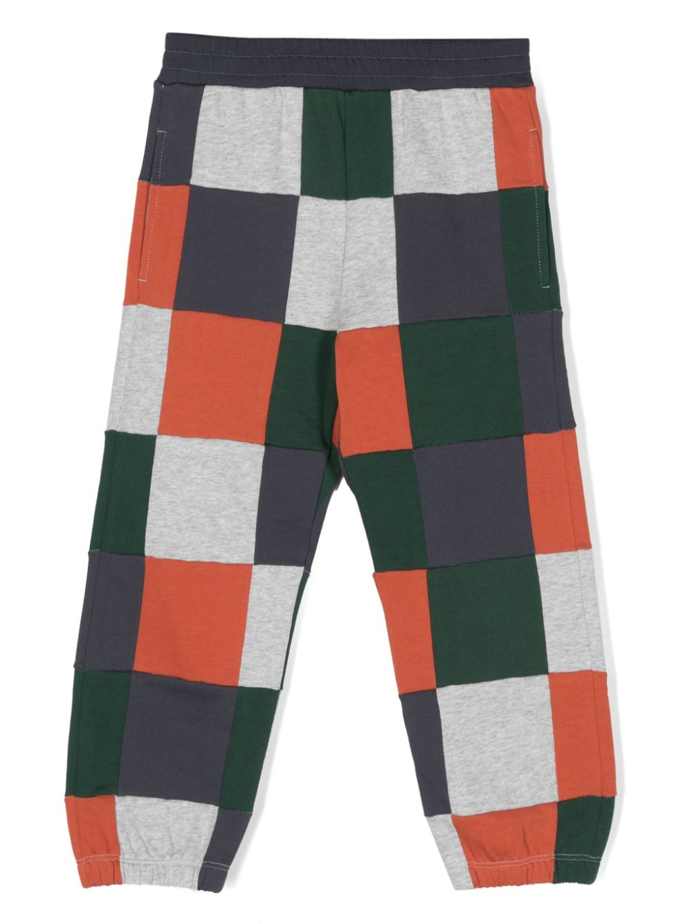 Checked organic cotton track pants - Blue