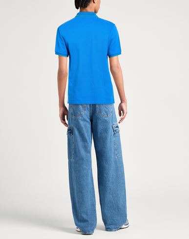 Man Polo shirt Bright blue Size M Cotton