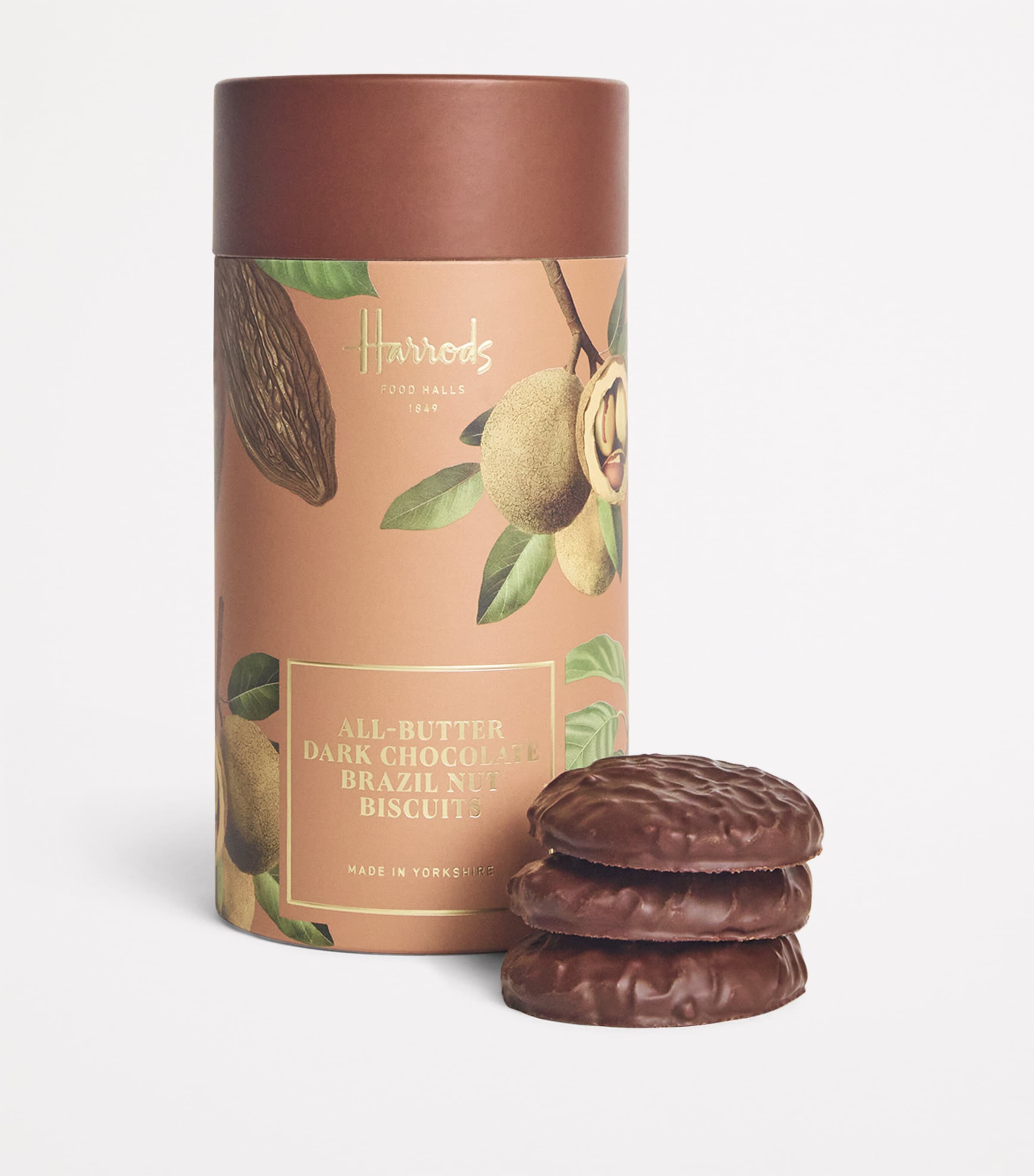 Harrods All-Butter Dark Chocolate Brazil Nut Biscuits