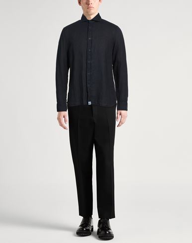 Man Shirt Midnight blue Size L Linen