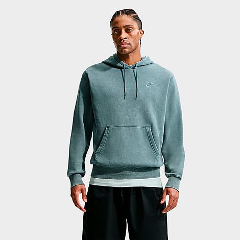 Men's Sportswear Club Washed Fleece Hoodie in Mineral Slate/Mineral Slate