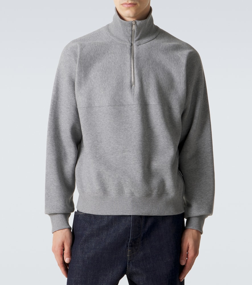 Cotton terry half-zip sweatshirt