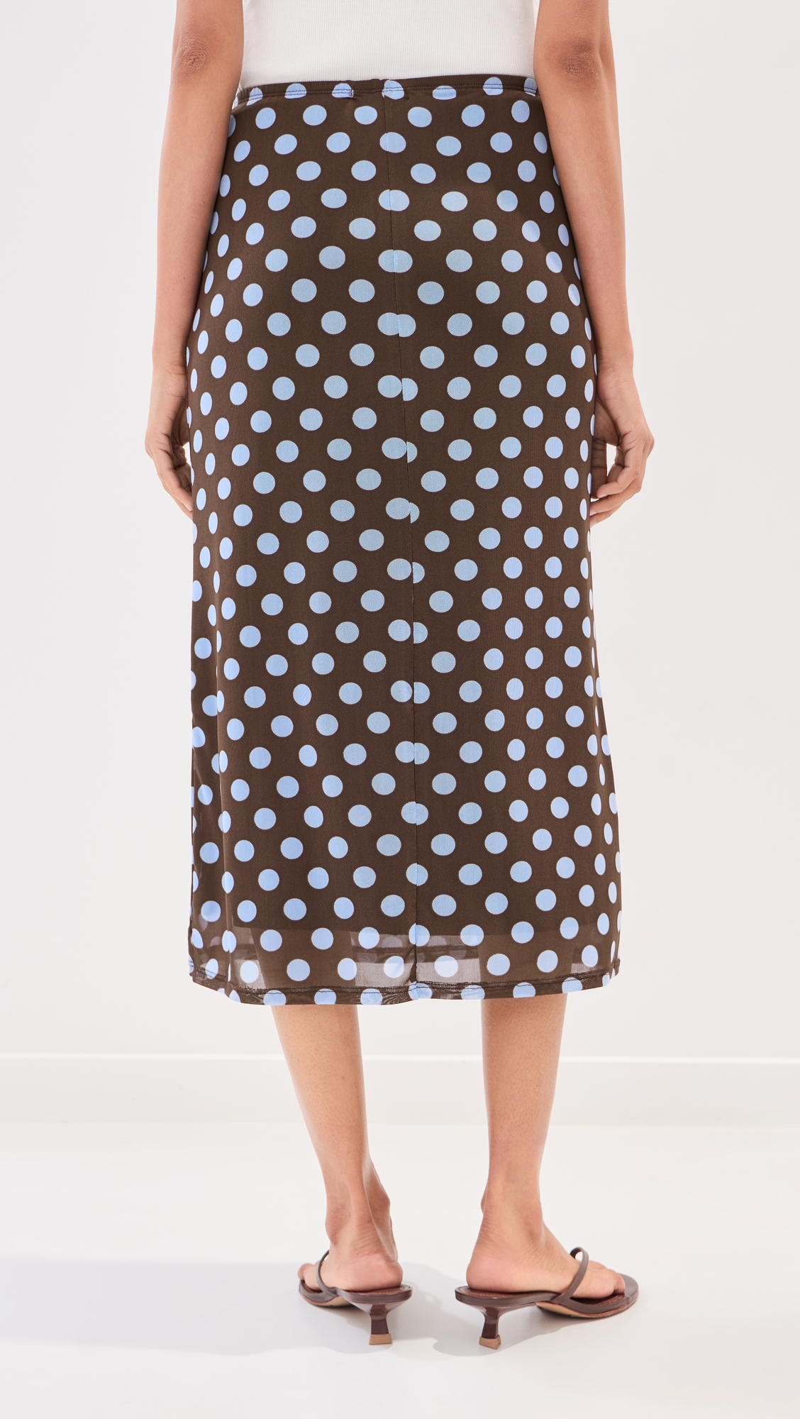 Emma Skirt Brown/Blue Polka Dot