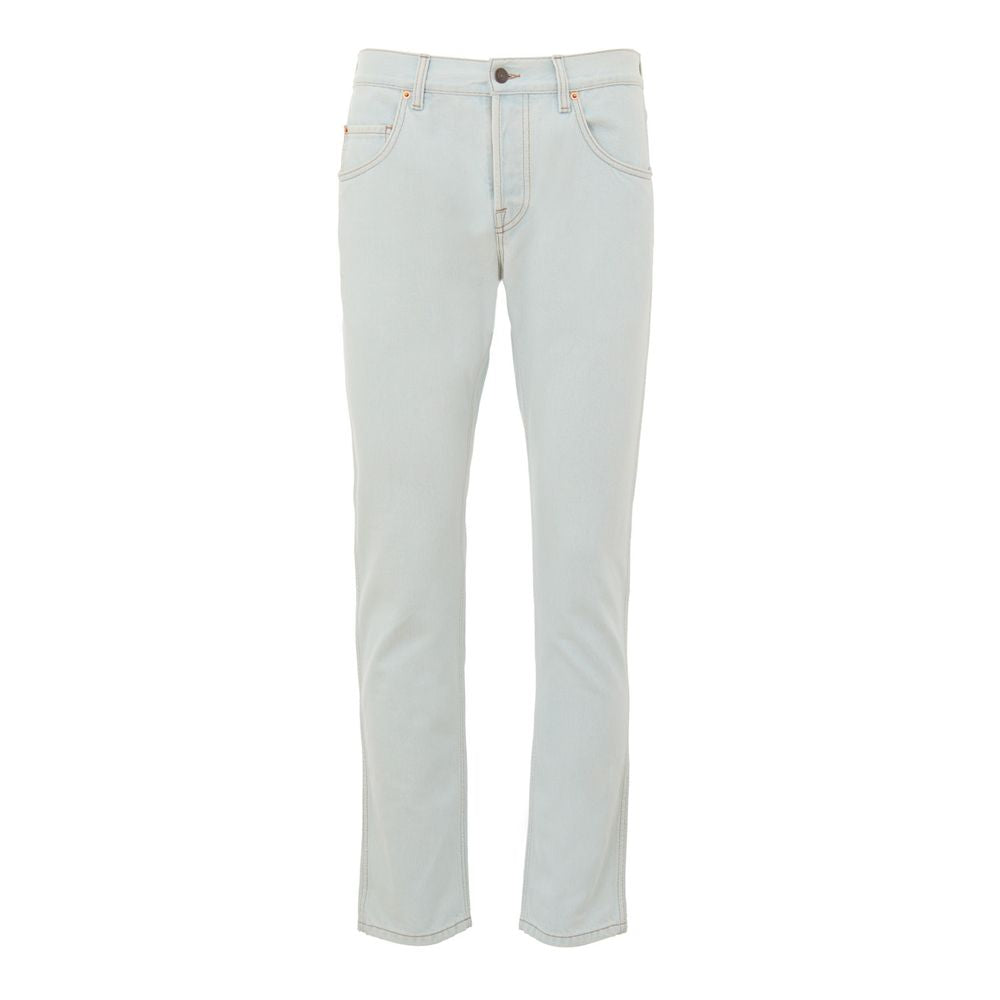 Light Blue Cotton Relaxed Fit Jeans — Blue