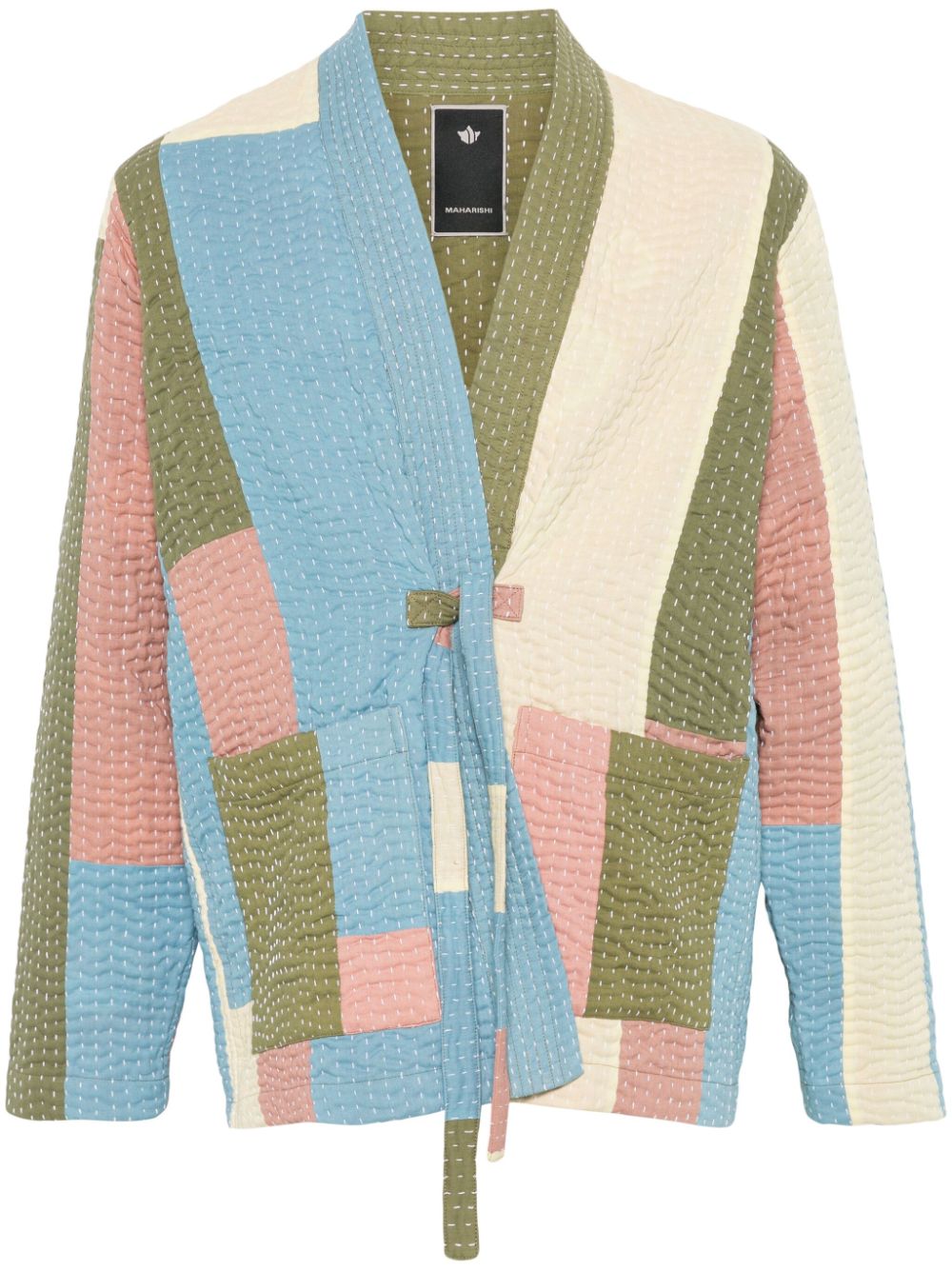 Patchwork Kimono shirt jacket - Blue