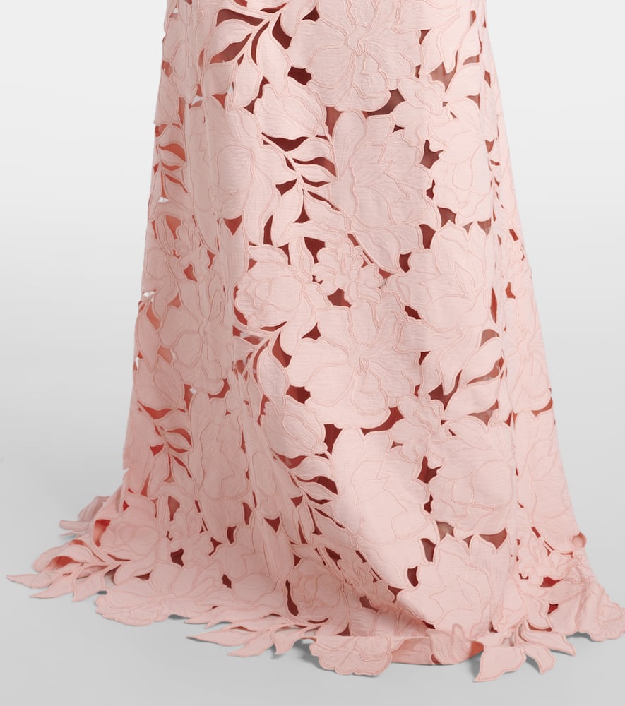 Costarellos Kasia floral off-shoulder lace gown