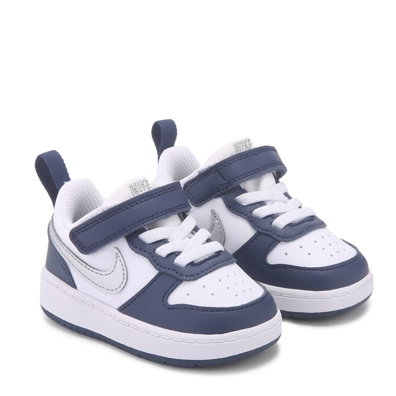 Kids' Court Borough Low Recraft Sneaker Baby/Toddler Shoes (White/Navy/Silver)