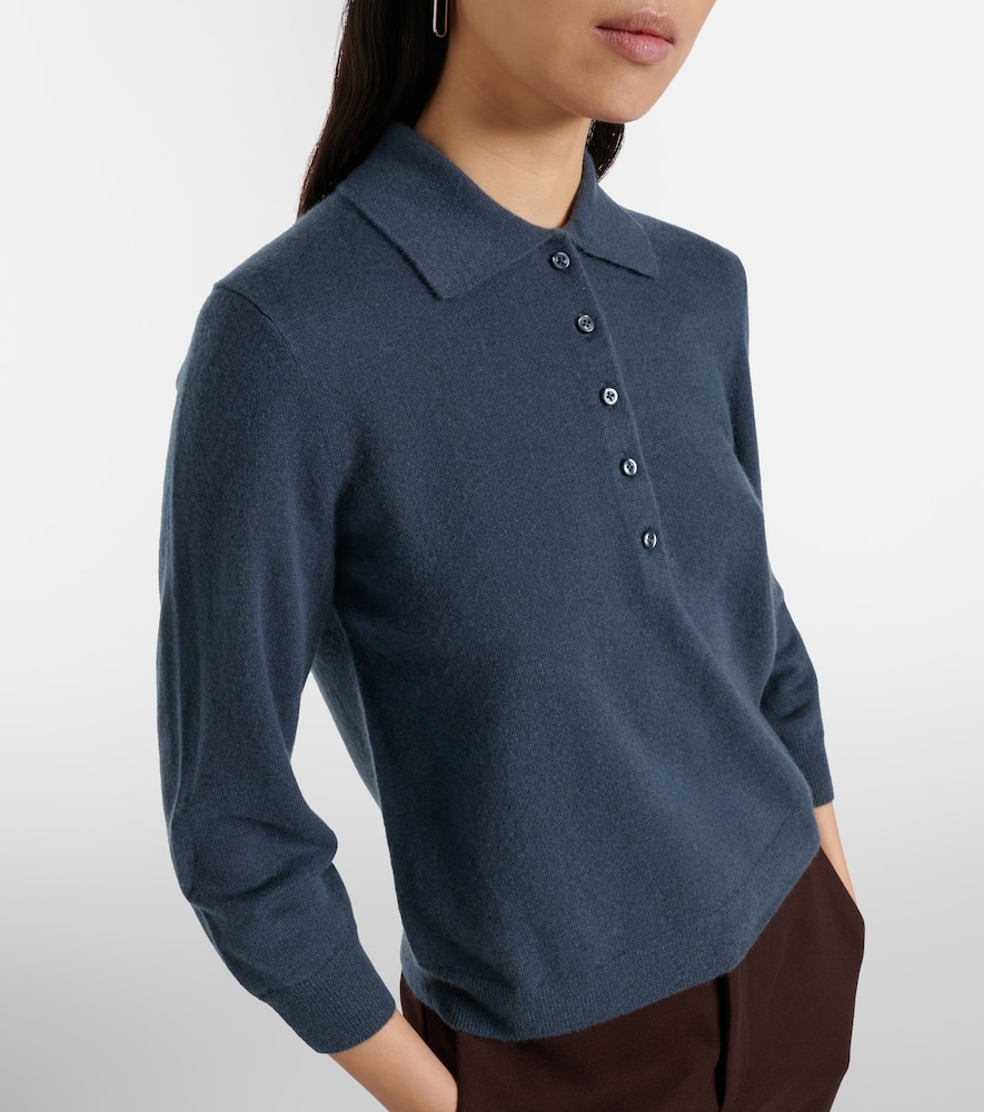 Cashmere and silk polo sweater