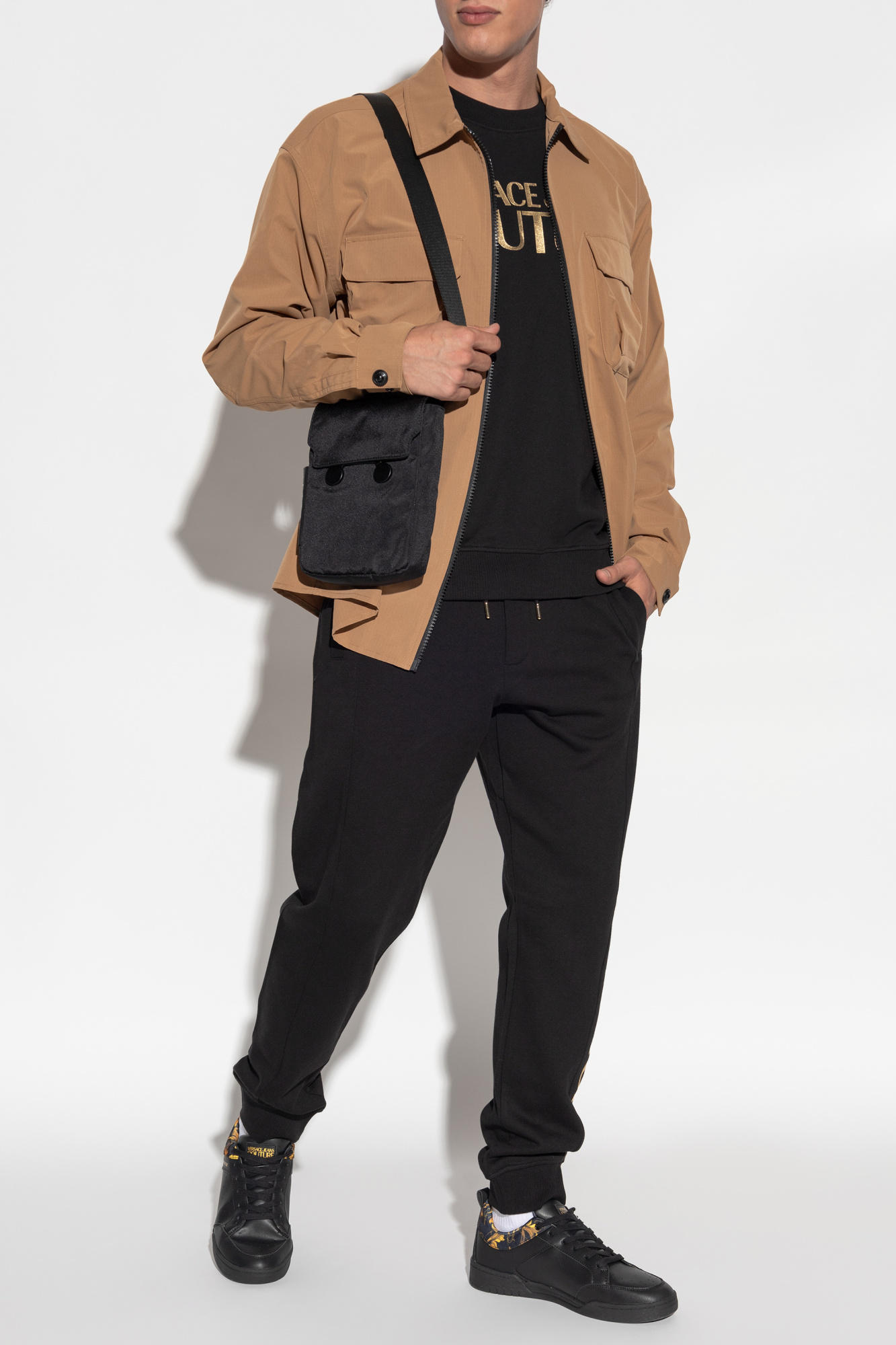 Sweatpants With Printed Logo, Men's, Black