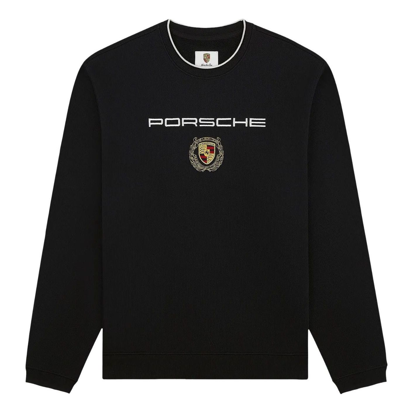 X Porsche Embroidered Crewneck Sweatshirt 'Jet Black'