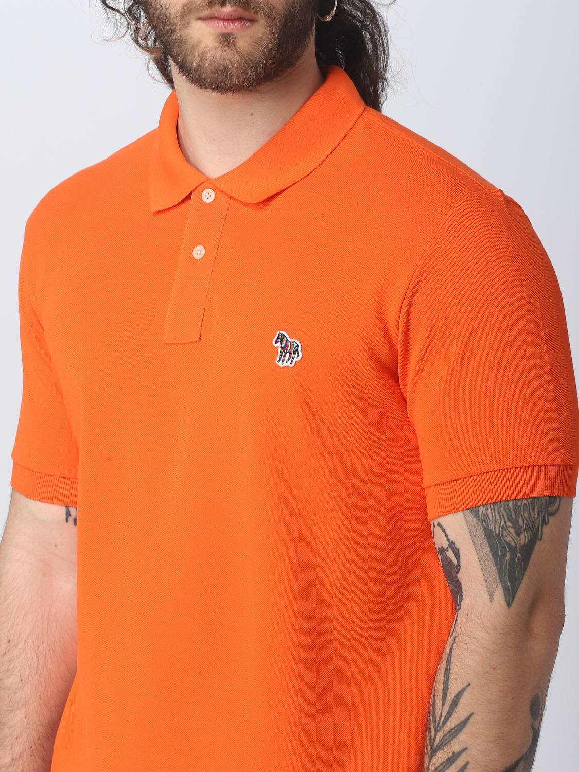 Polo Shirt Men color Tangerine