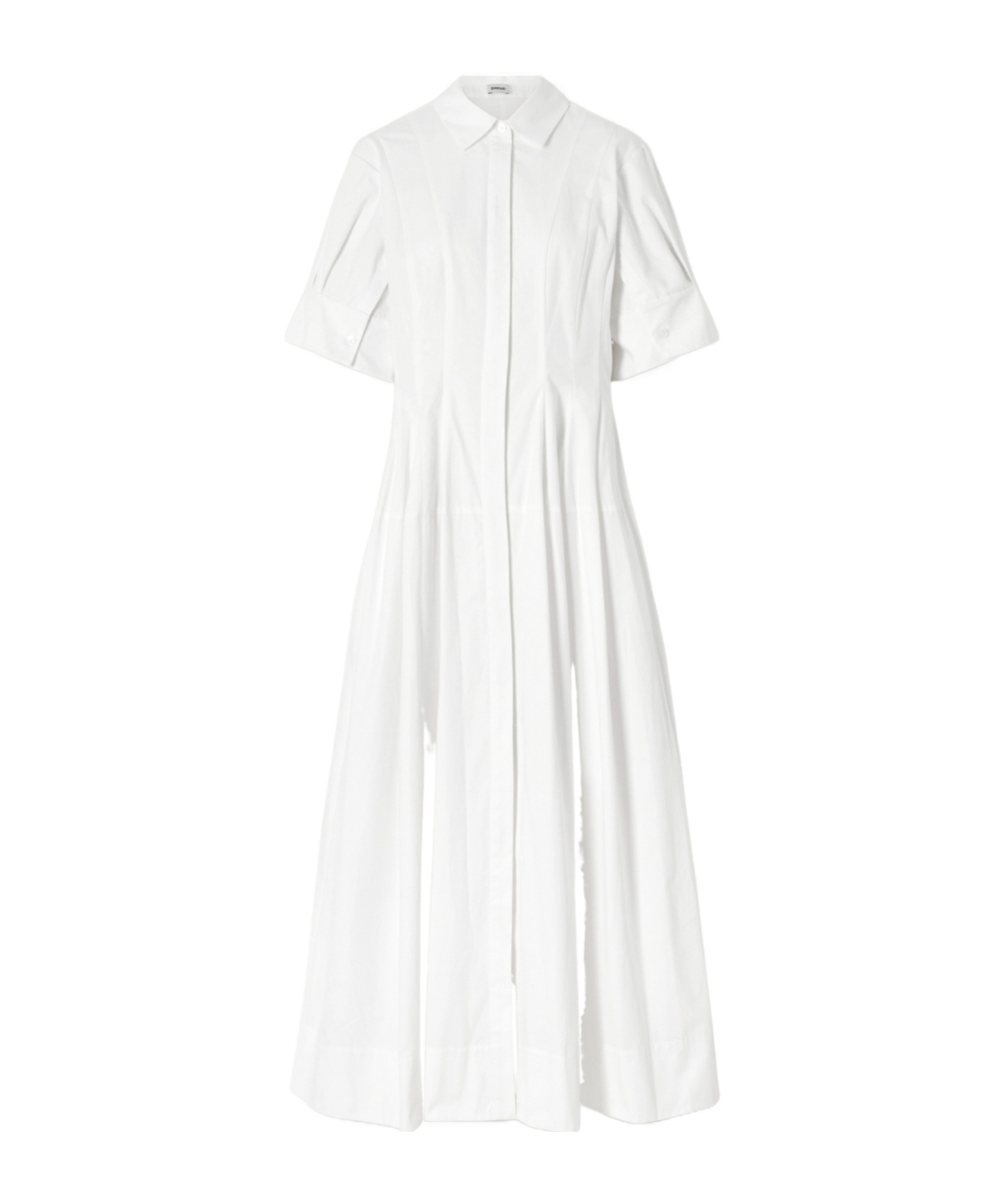 Mollie pleated cotton-poplin midi shirt dress