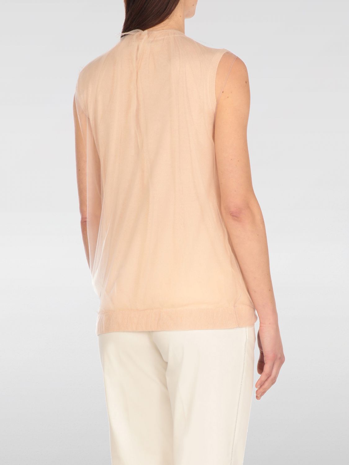Tulle-layered top - Pink