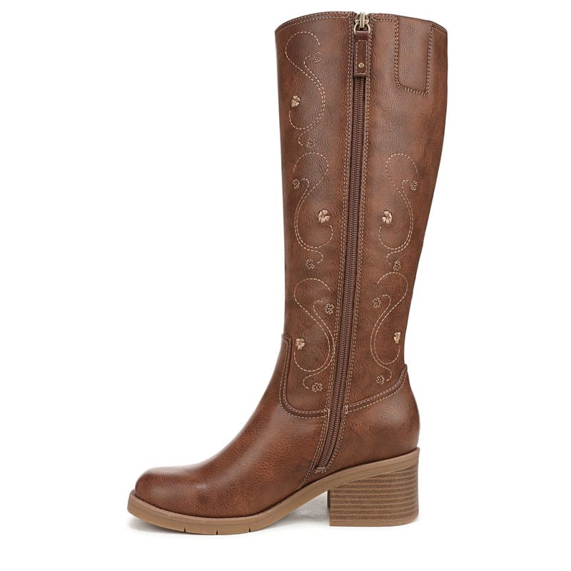 Women's Joplin Tall Boots (Embroidered Whiskey Brown Faux Leather)