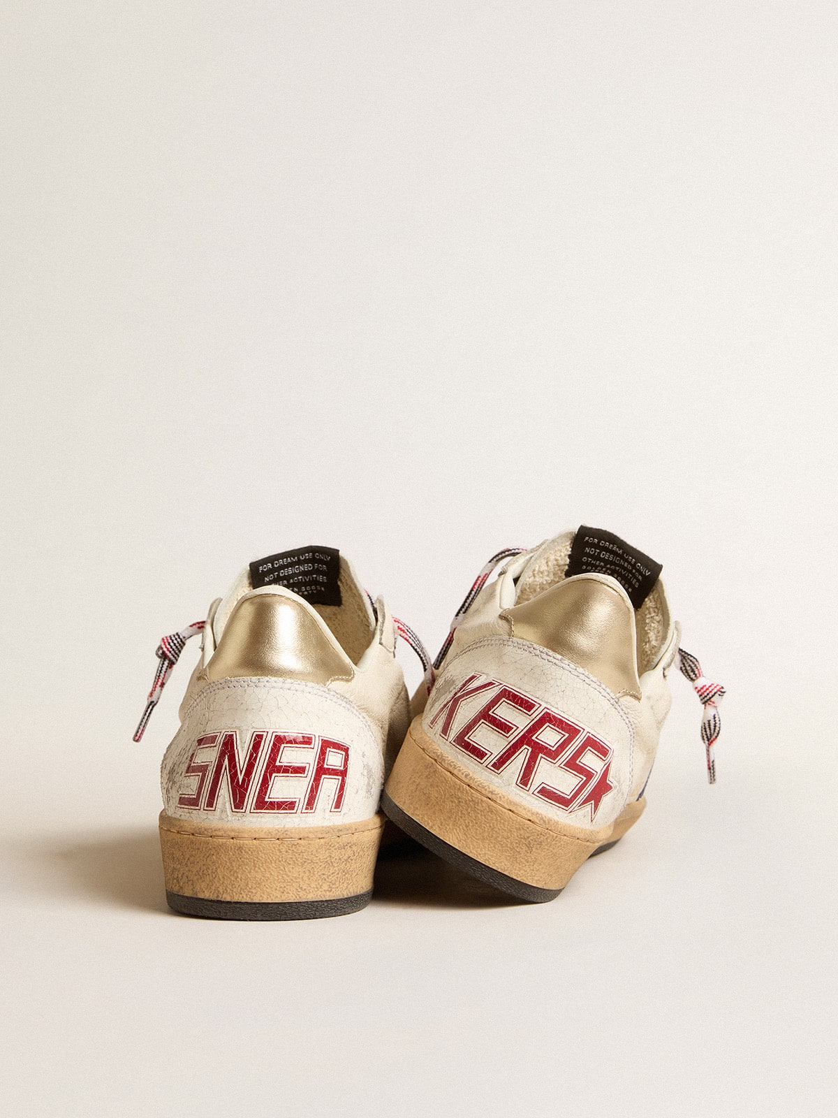Golden Goose - Men's Ball Star In Nappa Leather With Blue Suede Star And Platinum Leather Heel Tab, Man