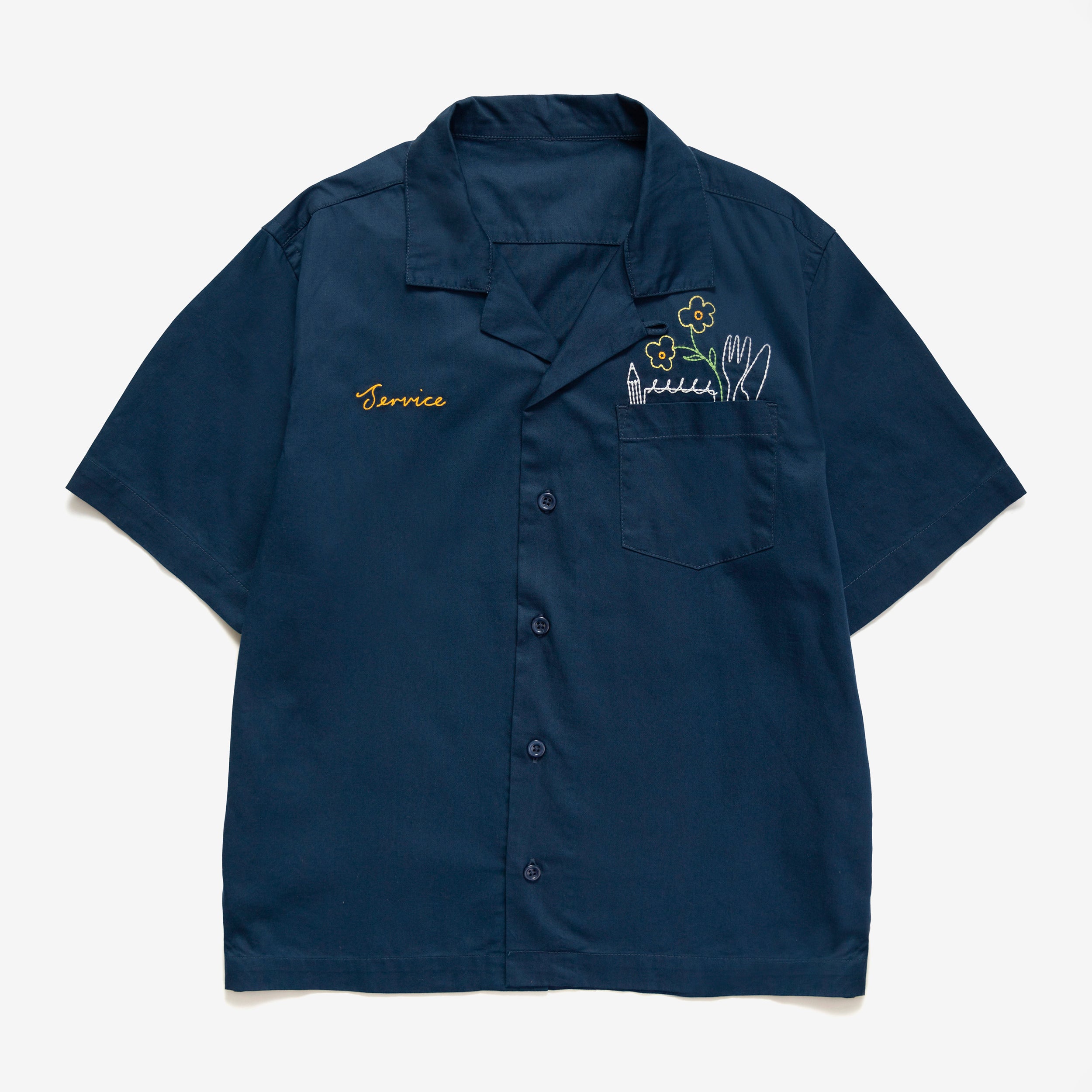 Service Works Light Twill Necessities Short Sleeve Shirt - NAVY - unisex