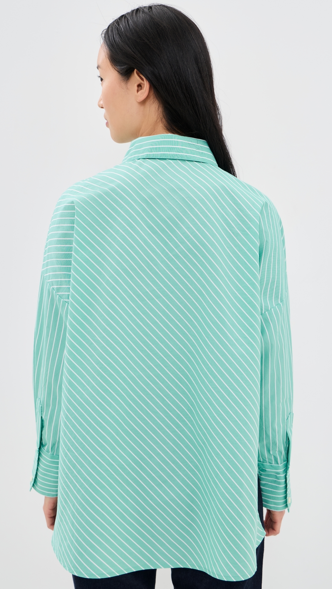 Brady Button Down Shirt Turquoise Stripe