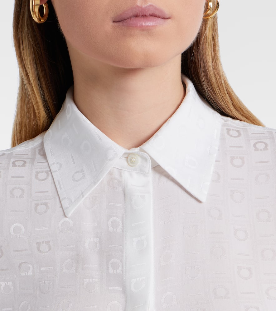 Gancini silk crêpe shirt