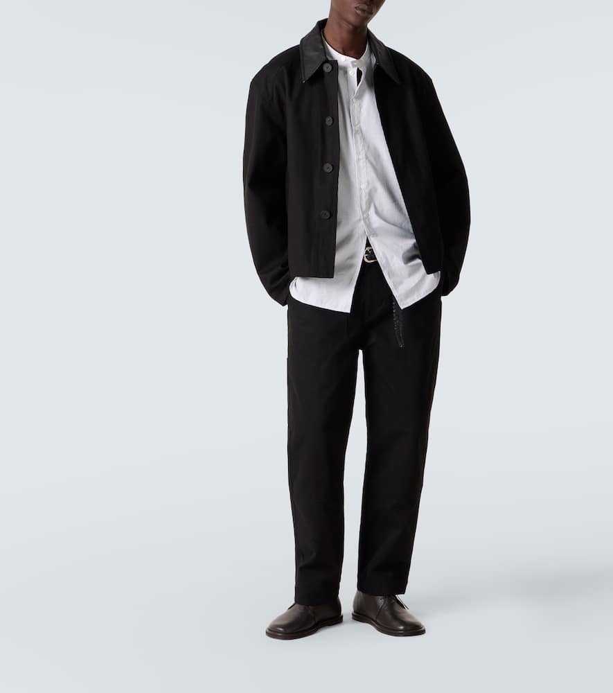 X Aaron Levine Nick striped cotton shirt