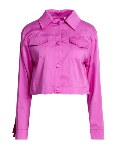 Woman Jacket Fuchsia Size 8 Cotton, Elastane
