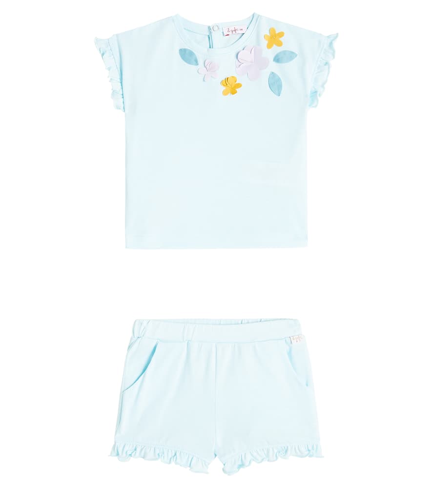 Il Gufo Baby cotton top and shorts set