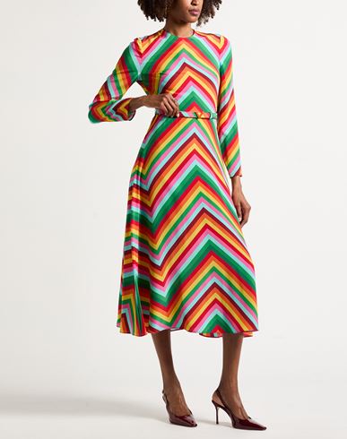 Woman Midi dress Green Size 12 Silk