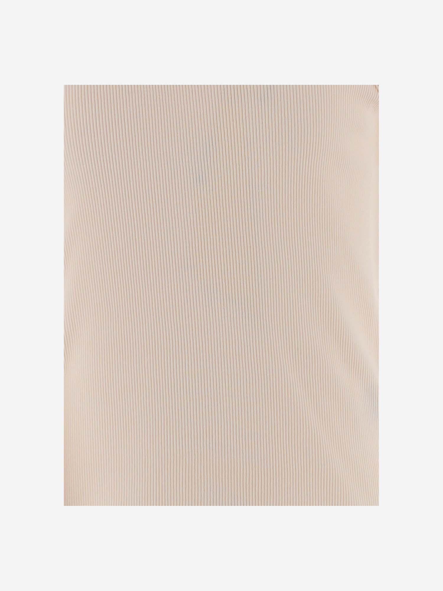Ruffled Ribbed Cotton Tank Top — Rose