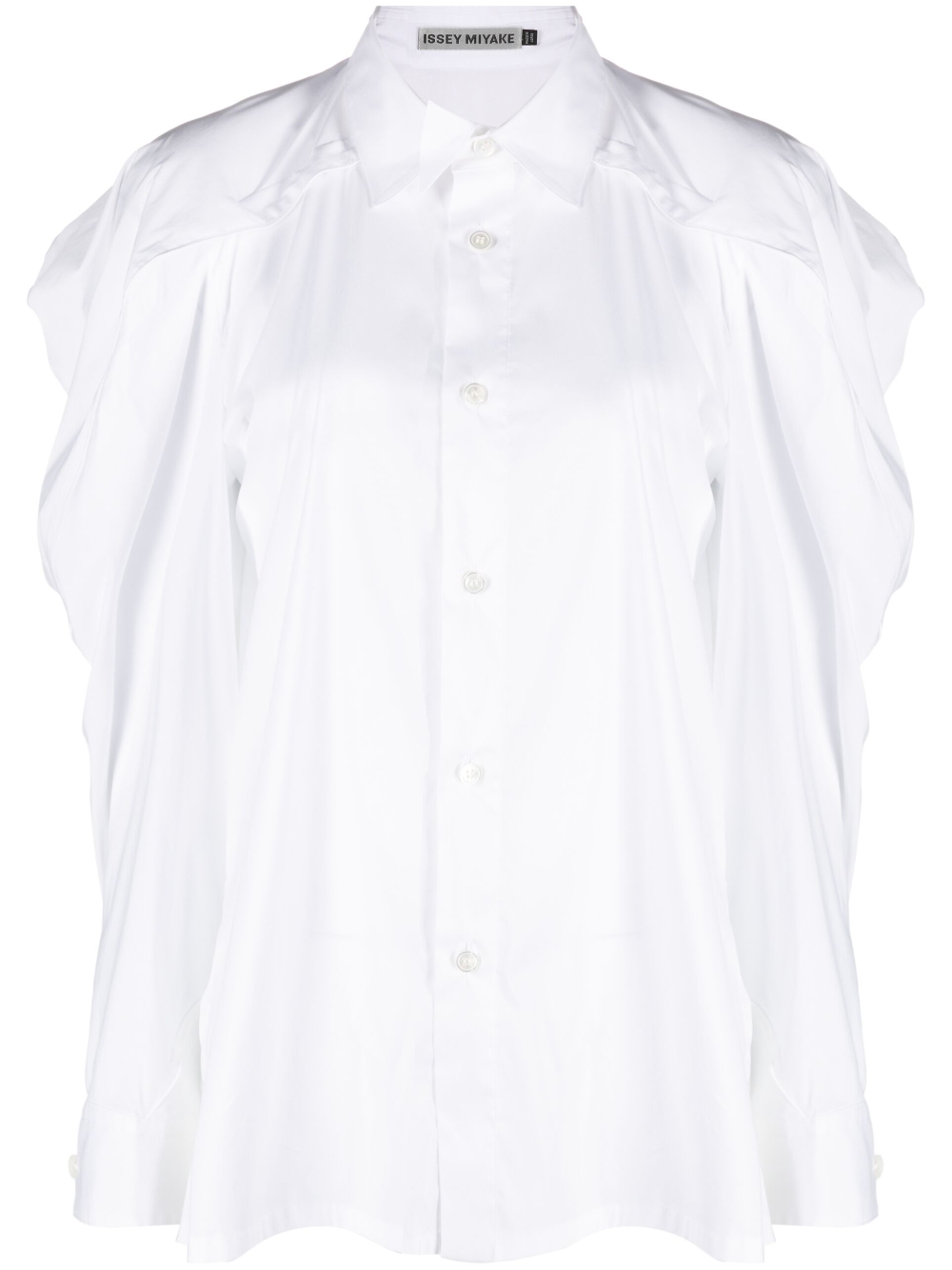 Long sleeve button-fastening shirt - White