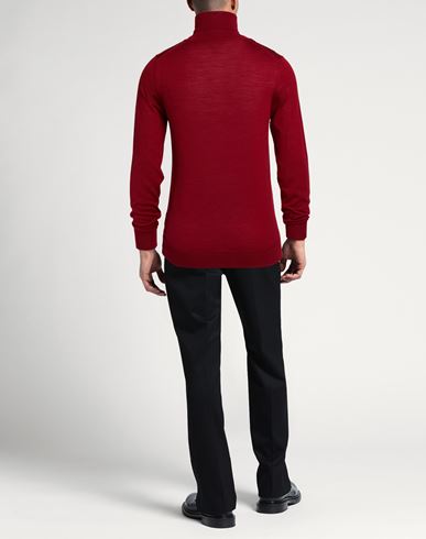 Man Turtleneck Brick Size 42 Wool, Silk