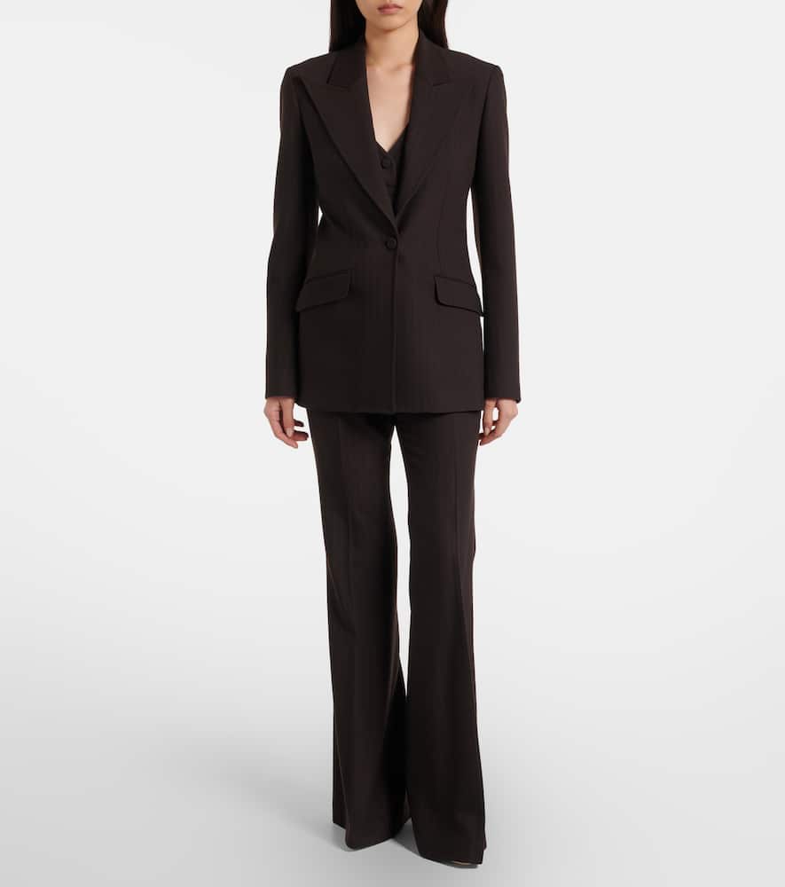Rhein high-rise wool flared pants