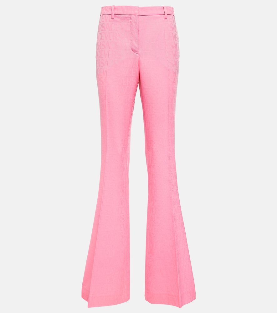 Allover flared wool pants