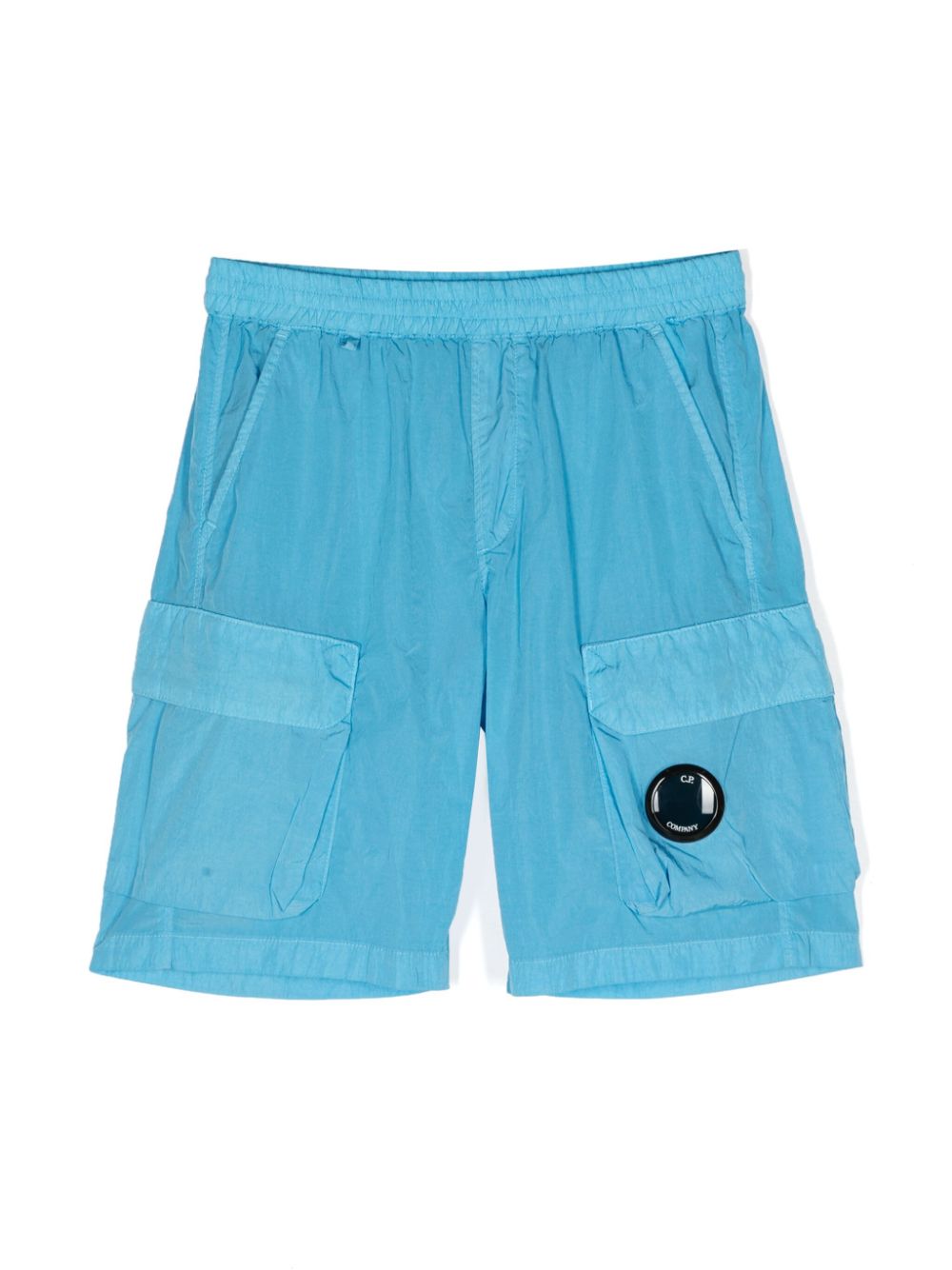 Lens-detail swim shorts - Blue