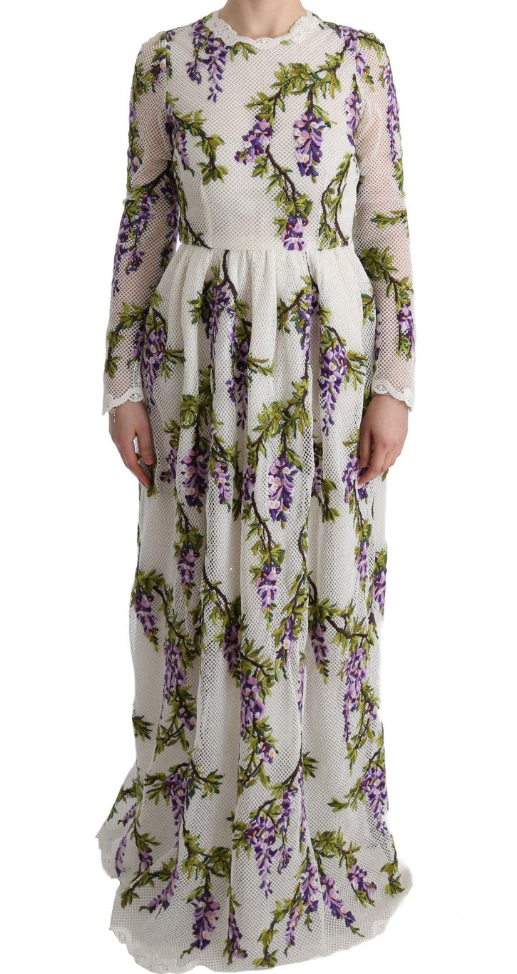 Floral Embroidered Cotton Dress — White