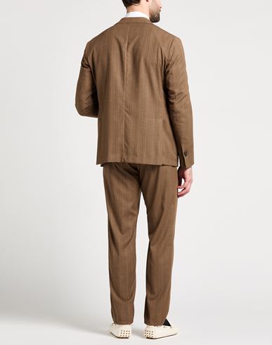Man Suit Brown Size 36 Polyester, Viscose, Linen