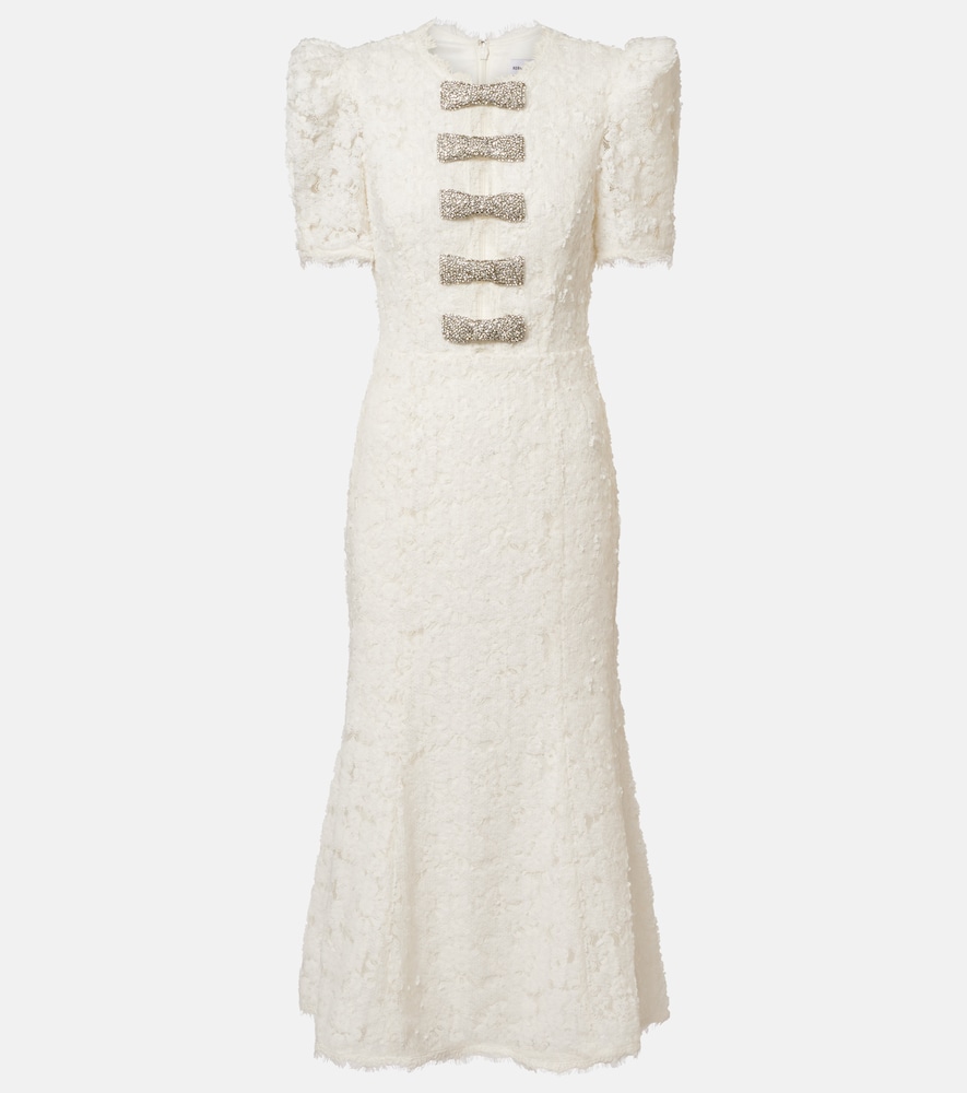 Bridal Dillon embellished lace midi dress