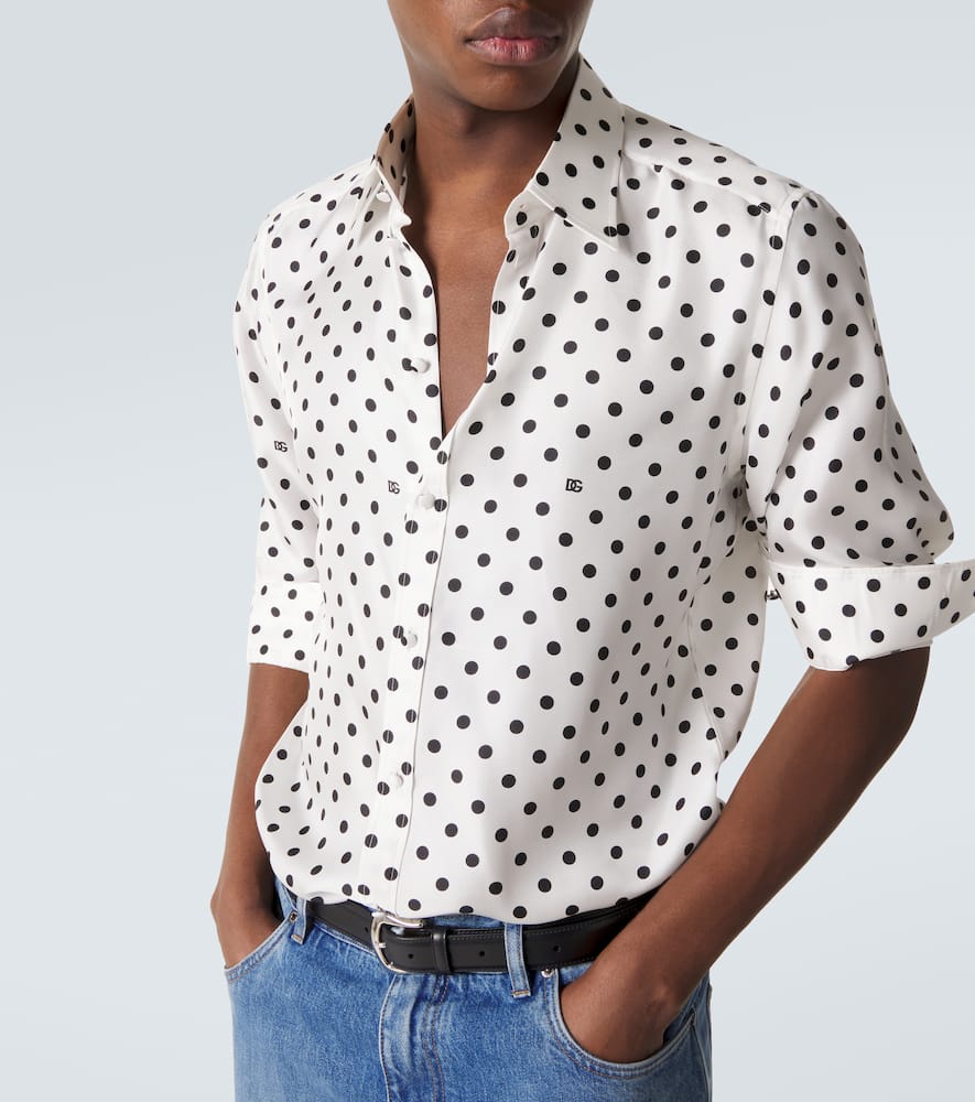 Polka-dot silk shirt