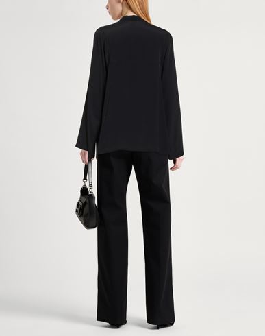 Woman Top Black Size 10 Acetate, Silk
