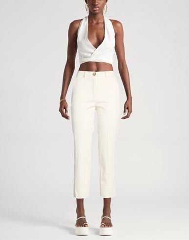 Woman Pants Ivory Size 4 Cotton, Elastane