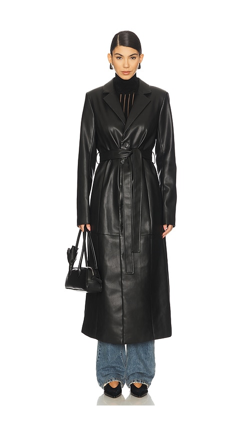 Joe's Jeans The Vegan Leather Long Coat in Black. - XS also in L
