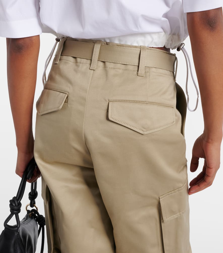 High-rise cotton gabardine straight pants