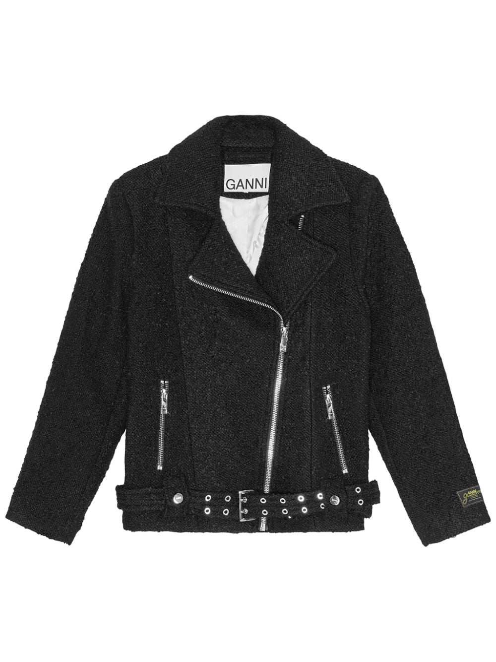 Textured Bouclé Wool Jacket — Black