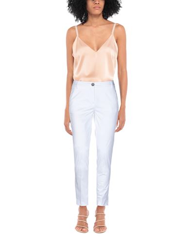 Woman Pants White Size 8 Cotton, Elastane